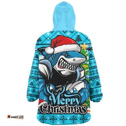 RugbyLife Cronulla-Sutherland Sharks Snug Hoodie Merry Christmas Game Day Knit Style Team Edition