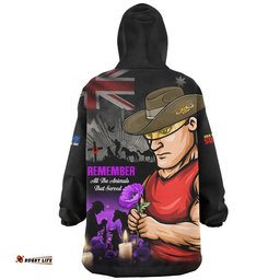 RugbyLife Gold Coast SUNS Snug Hoodie Anzac Day In Memory Of Animals That Served