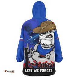 RugbyLife Western Bulldogs Snug Hoodie ANZAC Inspired Football Fan Memorial Design