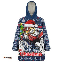 RugbyLife Sydney Roosters Snug Hoodie Merry Christmas Game Day Knit Style Team Edition