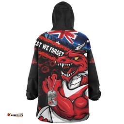 RugbyLife St. George Illawarra Dragons Snug Hoodie Anzac Remembrance Of The Fallen