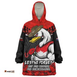 RugbyLife Sydney Swans Snug Hoodie ANZAC Day Not For Victory For Remembrance
