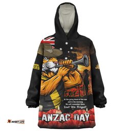 RugbyLife Richmond Snug Hoodie Anzac Day Dawn Of Courage Eternal Tribute