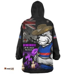 RugbyLife Western Bulldogs Snug Hoodie Anzac Day In Memory Of Animals That Served