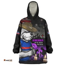 RugbyLife Western Bulldogs Snug Hoodie Anzac Day In Memory Of Animals That Served