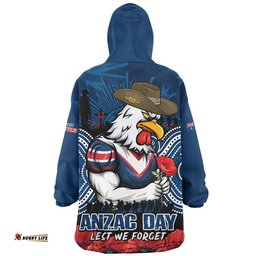 RugbyLife Sydney Roosters Snug Hoodie Anzac Day Pride Of Service Eternal Memory