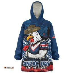 RugbyLife Sydney Roosters Snug Hoodie Anzac Day Pride Of Service Eternal Memory