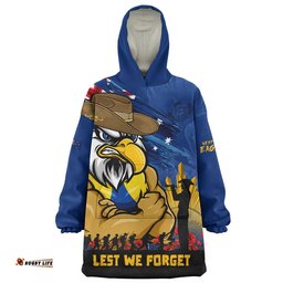 RugbyLife West Coast Eagles Snug Hoodie ANZAC Inspired Football Fan Memorial Design