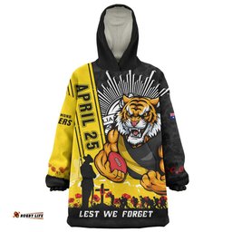 RugbyLife Richmond Snug Hoodie Anzac Day Lest We Forget Memorial