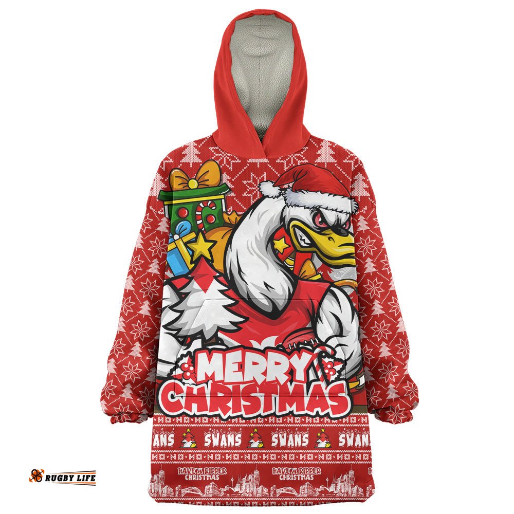 RugbyLife Sydney Swans Snug Hoodie Festive Holiday Merry Christmas Vibe