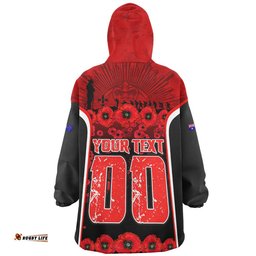 RugbyLife St. George Illawarra Dragons Snug Hoodie Lest We Forget In Honor And Remembrance