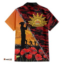 ANZAC Lest We Forget Hawaiian Shirt Australian Army Poppy Tribute LT15