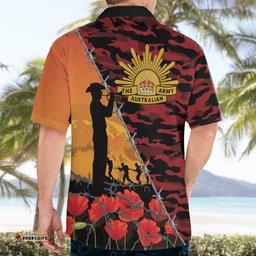 ANZAC Lest We Forget Hawaiian Shirt Australian Army Poppy Tribute LT15