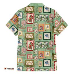 Aussie Birds Christmas La La Land Hawaiian Shirt Green Vintage Stamp Edition LT9