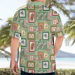 Aussie Birds Christmas La La Land Hawaiian Shirt Green Vintage Stamp Edition LT9