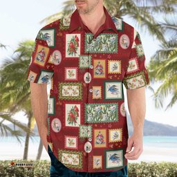 Aussie Birds Christmas La La Land Hawaiian Shirt Red Vintage Stamp Edition LT9