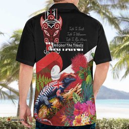 Aotearoa Toitu Te Tiriti Hawaiian Shirt Waitangi-Honour The Treaty NZ Tuatara and Plants LT03