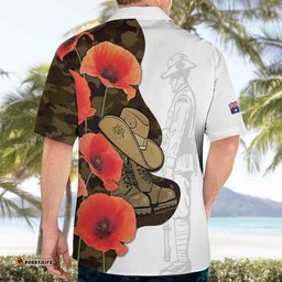 Australia ANZAC Day Hawaiian Shirt Boots And Slouch Hat Lest We Forget LT14