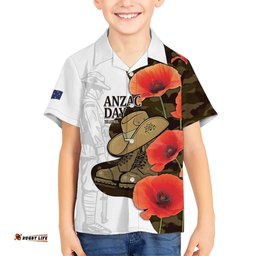 Australia ANZAC Day Hawaiian Shirt Boots And Slouch Hat Lest We Forget LT14