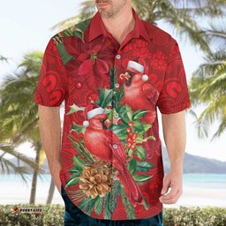 Aussie Red Cardinal Hawaiian Shirt Aboriginal Inspired Christmas LT9