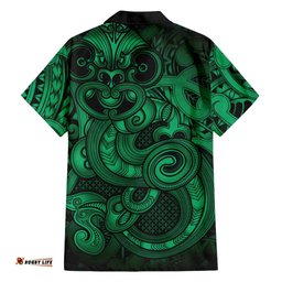 Aotearoa Maori Hei Tiki Hawaiian Shirt Kakariki Kowhaiwhai Puhoro Motif LT9