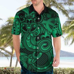 Aotearoa Maori Hei Tiki Hawaiian Shirt Kakariki Kowhaiwhai Puhoro Motif LT9