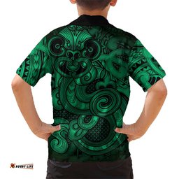 Aotearoa Maori Hei Tiki Hawaiian Shirt Kakariki Kowhaiwhai Puhoro Motif LT9
