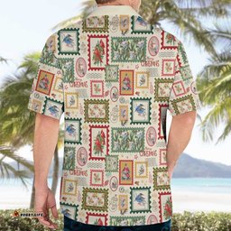 Aussie Birds Christmas La La Land Hawaiian Shirt Beige Vintage Stamp Edition LT9