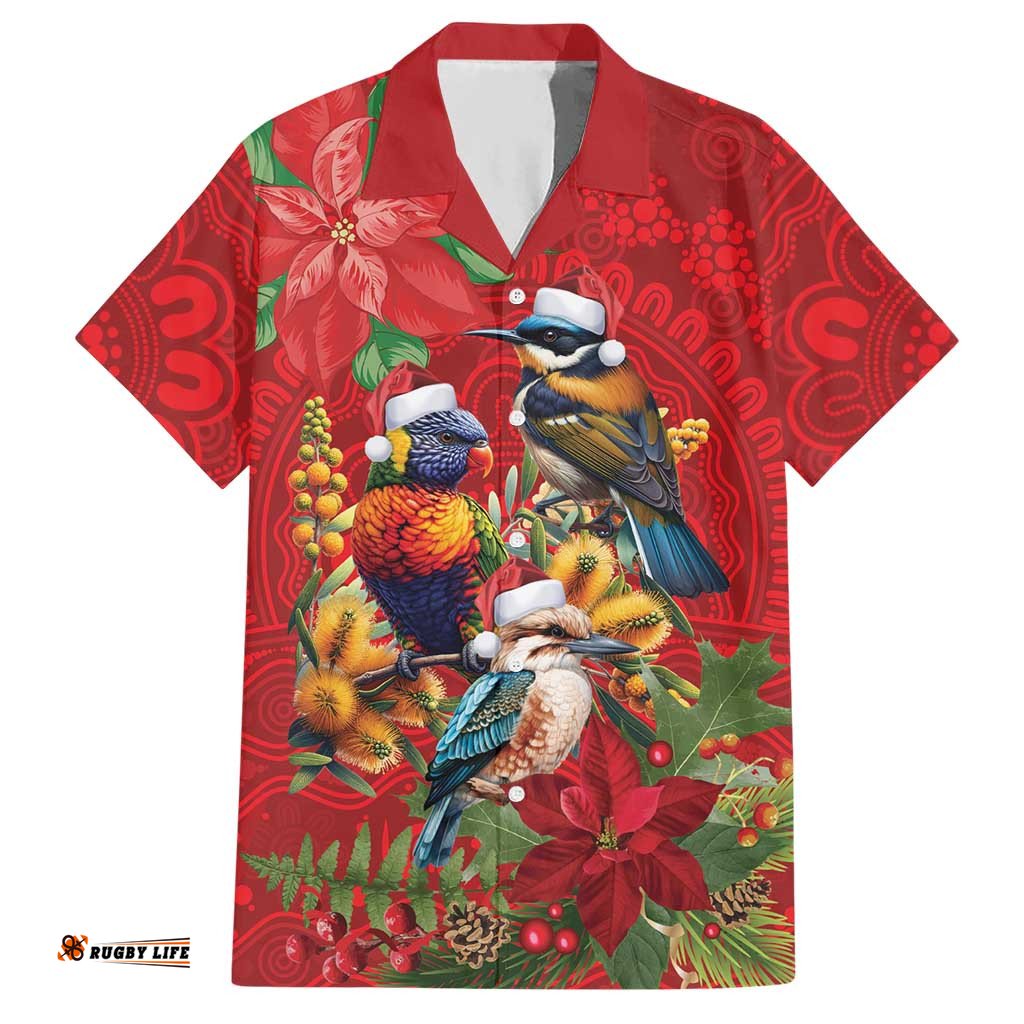 Aussie Native Bird Hawaiian Shirt Aboriginal Inspired Christmas LT9