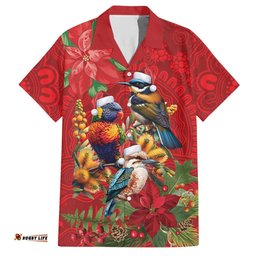 Aussie Native Bird Hawaiian Shirt Aboriginal Inspired Christmas LT9