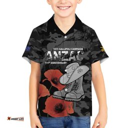 Australia 1915 Gallipoli ANZAC Hawaiian Shirt 111th Anniversary Army Boots And Slouch Hat LT14
