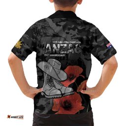 Australia 1915 Gallipoli ANZAC Hawaiian Shirt 111th Anniversary Army Boots And Slouch Hat LT14