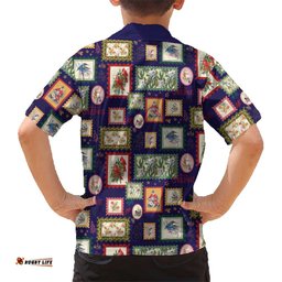 Aussie Birds Christmas La La Land Hawaiian Shirt Navy Blue Vintage Stamp Edition LT9
