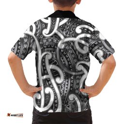 Aotearoa Maori Kowhaiwhai Hawaiian Shirt Kiwikiwi Puhoro and Patiki LT9