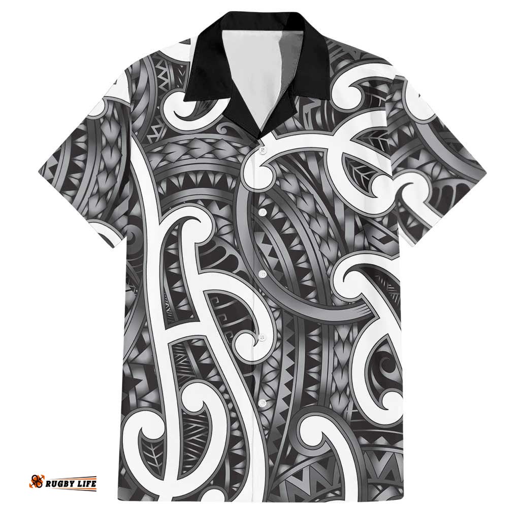 Aotearoa Maori Kowhaiwhai Hawaiian Shirt Kiwikiwi Puhoro and Patiki LT9