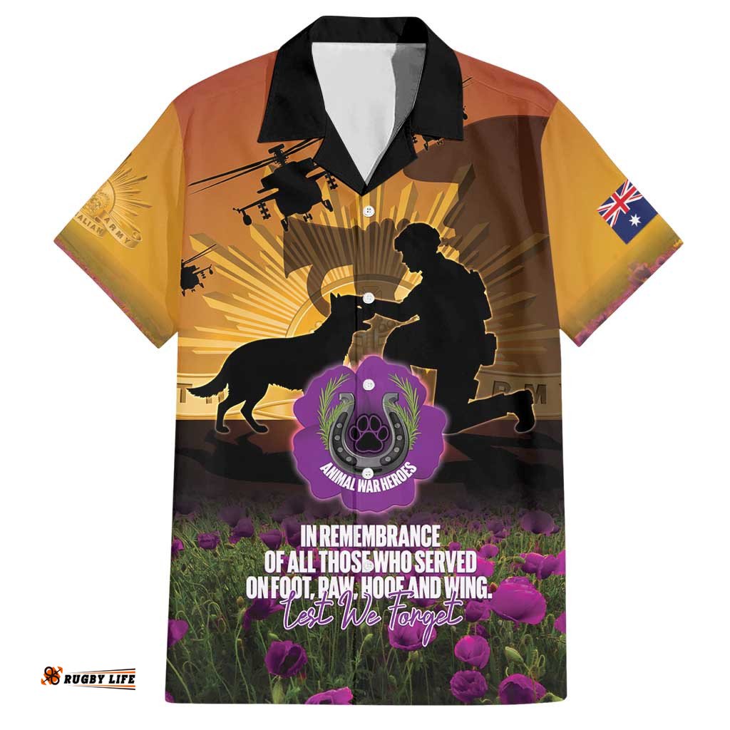 Animal War Heroes Australia ANZAC Day Hawaiian Shirt We Will Always Remember Them LT14