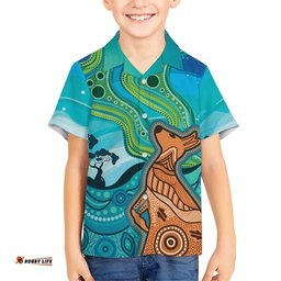 Aussie Aurora Borealis Aboriginal Art Hawaiian Shirt LT7