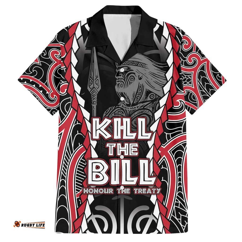 Aotearoa Waitangi Day Hawaiian Shirt Maori Warrior Tribal Tattoo LT05