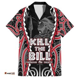 Aotearoa Waitangi Day Hawaiian Shirt Maori Warrior Tribal Tattoo LT05