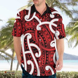 Aotearoa Maori Kowhaiwhai Hawaiian Shirt Whero Puhoro and Patiki LT9