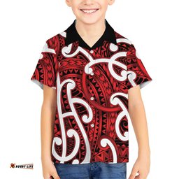 Aotearoa Maori Kowhaiwhai Hawaiian Shirt Whero Puhoro and Patiki LT9