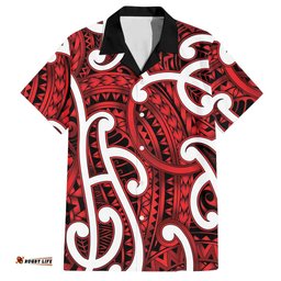 Aotearoa Maori Kowhaiwhai Hawaiian Shirt Whero Puhoro and Patiki LT9