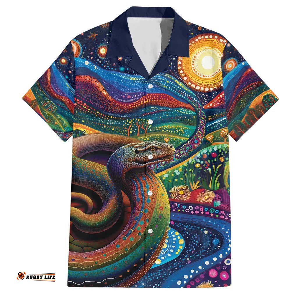 Aboriginal Dreamtime Rainbow Serpent Hawaiian Shirt LT9