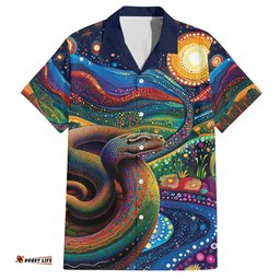 Aboriginal Dreamtime Rainbow Serpent Hawaiian Shirt LT9