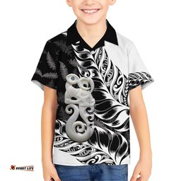 Aotearoa Manaia NZ Maori Silver Fern Hawaiian Shirt LT14