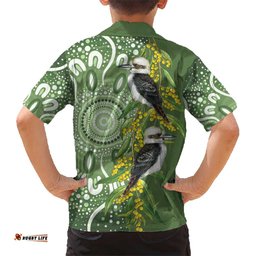 Aussie Kokaburra Golden Wattle Hawaiian Shirt Aboriginal with National Color LT9
