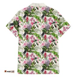 Aussie Pink Cockatoo Flowers Seamless Pattern Hawaiian Shirt LT9