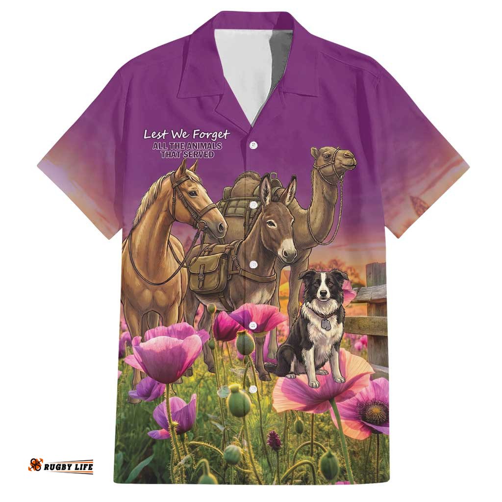 ANZAC Day Hawaiian Shirt Lest We Forget The Animals Of War LT15