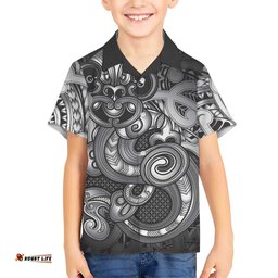 Aotearoa Maori Hei Tiki Hawaiian Shirt Kiwikiwi Kowhaiwhai Puhoro Motif LT9