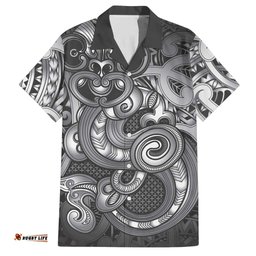 Aotearoa Maori Hei Tiki Hawaiian Shirt Kiwikiwi Kowhaiwhai Puhoro Motif LT9